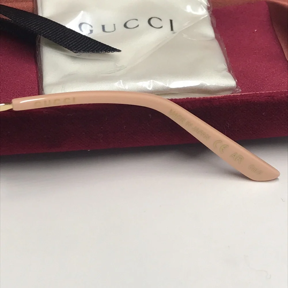 New Authentic Gucci GG0432S 001 Gold Clear Pilot Sunglasses – New